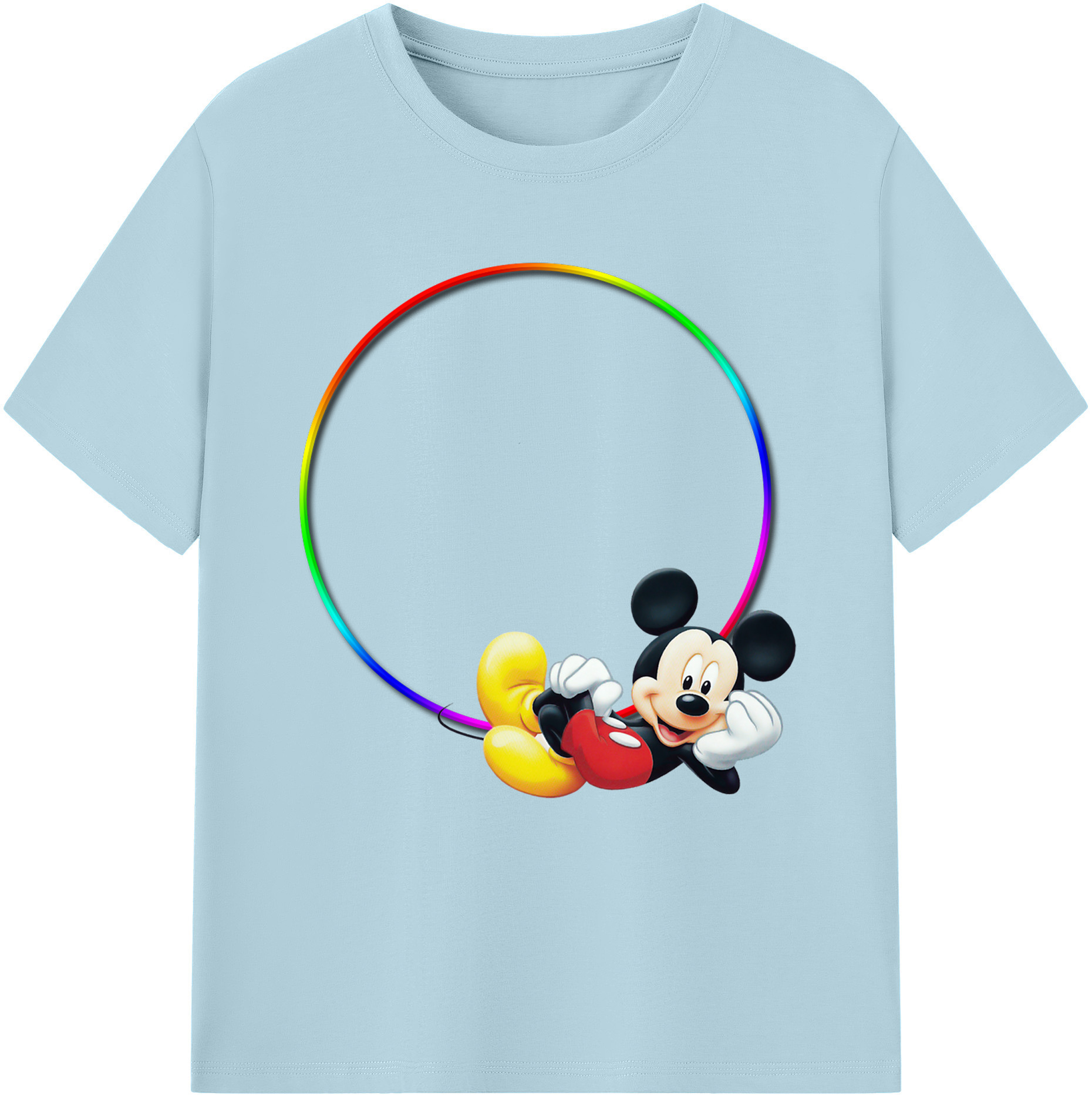 （画像用） ミッキーマウス Mickey Mouse 綿100％半袖Tシャツ（フロントプリント）